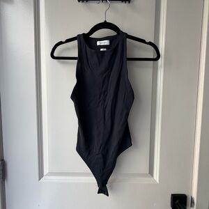 Babaton Black Sleeveless High-Neck Bodysuit